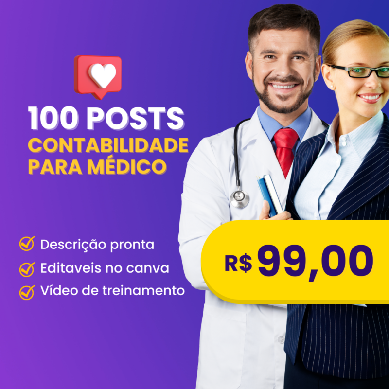 Pack Posts Contabilidade para Médico