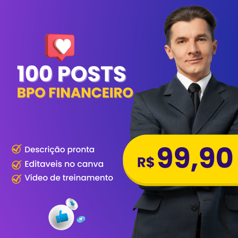 Pack posts BPO Financeiro para Instagram